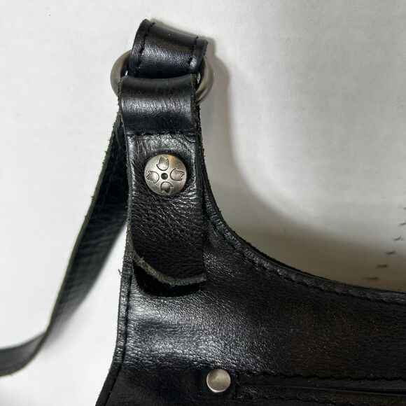 Patricia Nash London Saddle Bag Black Smooth Leather Shoulder Crossbody Bag - Picture 5 of 15